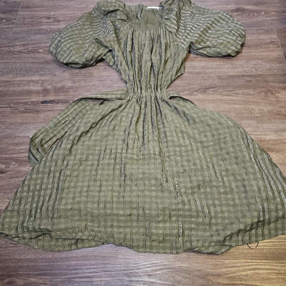 Moon River Womens Plaid Green Mini Dress,w Back Cutouts SZ M - Picture 11 of 16